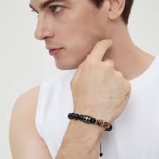 Buy ASUWISH Bible Verse Cross Bracelets for Men Handmade 10mm Natural Black  Onyx, Lava Rock Stone, Tiger Eyes and Black Matte Agate Bead Braided Rope  Meaningful Gifts Bracelet for Men Father Boyfriends,