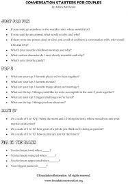 Conversation starters are perfect for any new text conversation and can help lead to a great conversation. Conversation Starters For Couples Foundation Restoration Conversation Starters For Couples Conversation Starters Couples Conversations