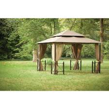When looking for the perfect touch of class and comfort to the home or backyard, you might consider our outdoor vinyl or wood gazebos. Hampton Bay 12 Ft X 12 Ft Outdoor Patio Harbor Gazebo Gfs01250a The Home Depot