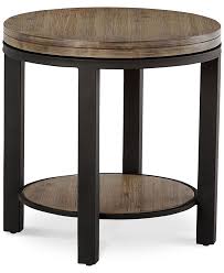 Round coffee table iron and wood. Furniture Canyon Round End Table Created For Macy S Reviews Furniture Macy S