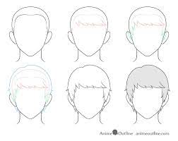In this step by step hair drawing tutorial i'll present concepts to help you problem solve your way through all of your hair drawing sagas. How To Draw Anime Male Hair Step By Step Animeoutline