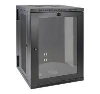 Eaton Tripp Lite Series SmartRack 18U Low-Profile Switch-Depth Wallmount  Half-Height Rack Clear Acrylic Window Hinged