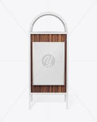 Download Rubbish Bin With Poster Mockup Front View In Outdoor Advertising Mockups On Yellow Images Object Mockups PSD Mockup Templates