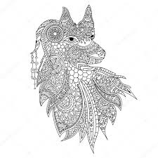 Floral doodle pattern black white zentangle stock vector (royalty free) 477993289. Creative Zentangle Style Wolf With Ethnic Floral Doodle Pattern Hand Drawn Illustration For Adult Antistress Coloring Page 144396809 Larastock