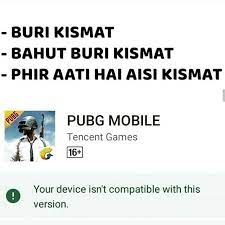 Kismat Toh Aesi Hai Ki Pubg Mobile Lite Bhi Support Nahi Karega Pubgfunny Pubgmemes Pubghindi Pubgindia Pubgmobile Pubg Pubgmobile Quotes Memes Lol