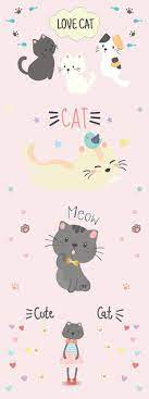 Cute Cat Vector Cat Pattern Wallpaper Cute Cartoon Wallpapers Cat Vector
