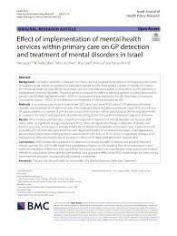 PDF) Effect of implementation of mental health services within primary care on  GP detection and treatment of mental disorders in Israel