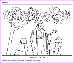 500 x 639 file type: Coloring Jesus I Am The True Vine Kids Korner Biblewise