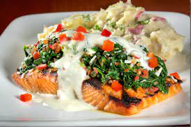 Salmon Rockefeller Recipe Entertainment Home Recipes Seafood Recipes Salmon Recipes