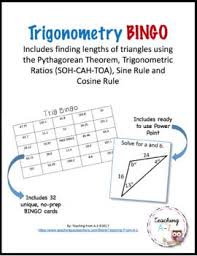 Students Will Have Fun Playing This Trigonometry Bingo Game While Reviewing Important Concepts In Trig Trigonometry Teacher Resume Examples Pythagorean Theorem