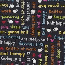 But after practicing, your hands will learn the movement of knitting. Knit Happy Knitting Words On Black Sheep Quilting Fabric Find A Fabric