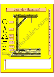 Solve the puzzle before the hangman. Template For The Game Hangman Esl Worksheet By Douglas