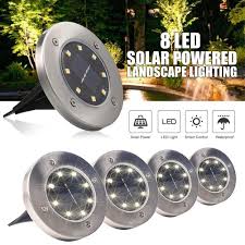 Solar Ground Lights 8 Led Disk Lights Solar Powered Waterproof Garden Pathway Outdoor In Ground Lights With Light Sensor Sooncor Store