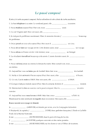 Consignes pour ces exercices : Passe Compose Worksheet Passe Compose Exercices Passe Compose Exercices Conjugaison