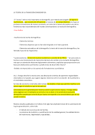 La transicion demografica y el surgimiento de la. Resumen Teoria De La Transicion Demografica Resumenes De Demografia Docsity