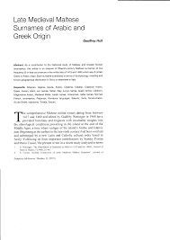 If a german moved onto someone else's. Pdf Late Medieval Maltese Surnames Of Arabic And Greek Origin