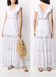 Queen Letizia Wore Charo Ruiz Ibiza Aida Lace Long Dress In Ibiza In 2020 Ibiza Dress Lace Dress Long Queen Letizia