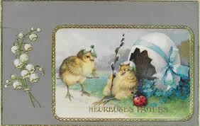 Je l'avais déjà brodée ici sur mon oeuf en chocolat que je. 1910 Heureuses Paques Deux Poussins Muguet Oeuf Coccinelle Muguet Myosotis Decor En Partie En Relief Carte Glacee Mbr Carte Postale Ancienne Et Vue D Hier Et Aujourd Hui Geneanet