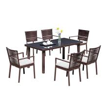 Fashioned on a cast iron pedestal base, the round pine top is braced in a rim of iron to connote progress amidst rustic conditions. Pedestal Dining Room Table Sets Outdoor Rattan Table And Armrest Chair Patio Wicker Furniture China Garden Furniture Dining Furniture Made In China Com