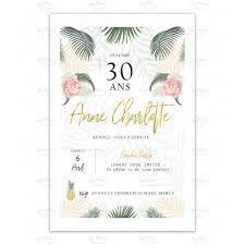 Invitation Anniversaire Theme Tropical Chic Mmez Creazioni