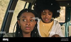 USA. Iyana Halley, and Leah Jeffries in a scene from (C)Universal Pictures  new film: Beast (2022). Plot: A father and his two teenage daughters find  themselves hunted by a massive rogue lion