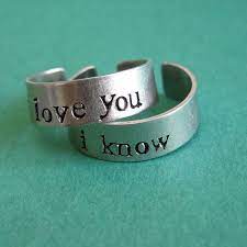 Han Leia Pair Of Adjustable Aluminum Rings By Spiffingjewelry Star Wars Engagement Rings Star Wars Ring Personalized Engagement Rings