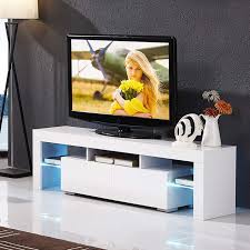 Manhattan comfort city white gloss entertainment center. Amazon Com Mecor Modern White Tv Stand With Led Lights High Gloss Tv Stand For 65 Inch Tv Led Tv Stand With Storage And 2 Drawers Living Room Furniture Furniture Decor