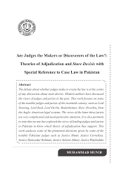 Sindh high court rules (o.s.) 34. Pdf Are Judges The Makers Or Discoverers Of The Law Theories Of Adjudication And Stare Decisis With Special Reference To Case Law In Pakistan