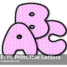 Choose from gold, silver, pink and more to add those finishing touches. Pink Polkadot Free Printable Alphabet Make Breaks Free Printable Letters Printable Letters Alphabet Printables