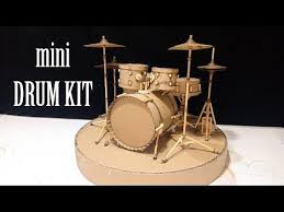 Miniature Drum Kit How To Make Mini Drum Kit At Home From Cardboard Youtube Drums Drum Kits Drum Craft