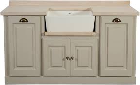 single butler sink unit with bins in
