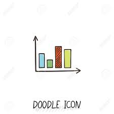 Vector Doodle Diagram Icon Chart With Columns Of Different Size