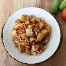 Setelah matang, angkat dan sajikan ikan asin sambal ijo. Resep Ikan Asin Kentang Dan Terong Hijau Saus Tiram Food Nitalanaf Food Blogger