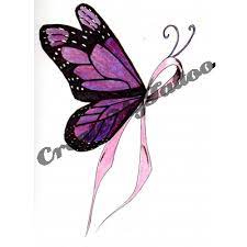 Purple Pink Ribbon Tattoos Ribbon Tattoos Butterfly Tattoo