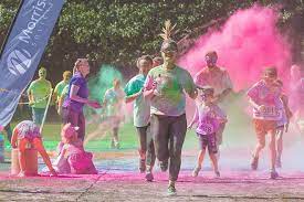 School Colour Run With Coloured Powder