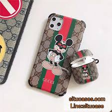 gucci ミッキーマウス airpods ケース ペアルック グッチ ディズニー コラボ エアーポッツケース 激安 オシャレ ハイブランド ワイヤレスイヤホンケース カナビラリング付き かわいい グッチ ペアルック カナビラ