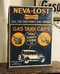 Rare Original Welker Hoops Gas Tank Caps Countertop Advertising Display Vintage Oil Cans Retro Packaging Antique Books