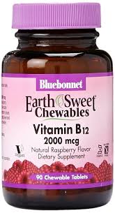 Bluebonnet Nutrition Earth Sweet Vitamine B 12 A Croquer Framboise 2000 Mcg 90 Comprimes A Croquer Amazon Fr Hygiene Et So Vitamine B Nutrition Vitamines