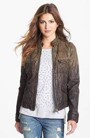 Q40 Ombre Crinkled Leather Jacket Nordstrom Leather Jacket Jackets Stylish Coat