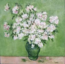 It was stolen from cairo's mohamed mahmoud khalil museum twice; Vase Of White Roses I After Van Gogh Painting By Shan Ungar