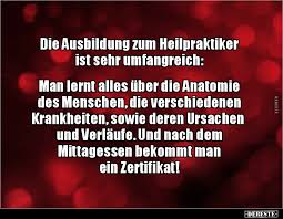 Die Ausbildung Zum Heilpraktiker Ist Sehr Umfangreich Lustige Bilder Spruche Witze Echt Lustig