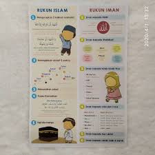 Jom kita tengok tutorial fardhu ain bersama. Poster Rukun Islam Dan Rukun Iman Yufid Shopee Indonesia