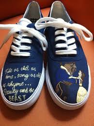 Beauty And The Beast Inspired Shoes By Handpainted29 On Etsy 40 00 Disney Shoes Mickey Shoes Diy Shoes