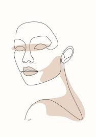 One Line Drawing Print Printable Art Modern Minimalist Wall Art Continuous Line Female Woman Face Portrait Black And White Abstract Face Art Line Art Drawings Outline Art