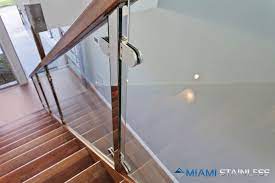 Glass Staircase With Stainless Steel Posts And Glass Clamps Glass Staircase Glass Balustrade Glass
