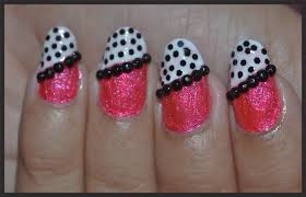 Pink hibiscus solids and stripes nail art. Pink Black Nail Design Cute Easy Nail Art Love For Nail Polish