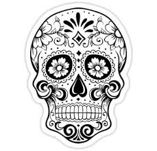 Black And White Sugar Skull Tattoo Black And White Sugar Skull Sticker By Southprints Skull Skull Sticker Sugar Skull Tattoos