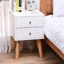 Amazonsmile Taohfe Nightstand White Night Stand Side End Wood Bedside Tables With Drawe In 2020 Side Table Bedroom Night Stands White Nightstand Bedroom Night Stands