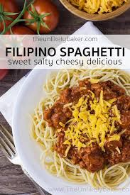 Filipino Style Spaghetti Is Unlike Any Spaghetti You Ve Had Before It S Sweet Made With Banan Filipino Style Spaghetti Cheesy Pasta Recipes Spaghetti Recipes
