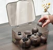 Amazon.com: Nurnesy Tea Set Storage Box Transparent Storage ...